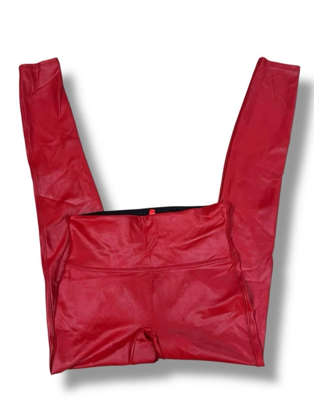 Spanx red faux leather leggings